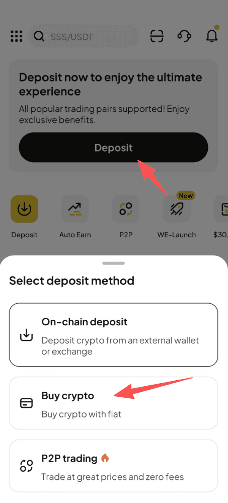 Step1: How to Buy SOL with USD on WEEX OTC? APP Version