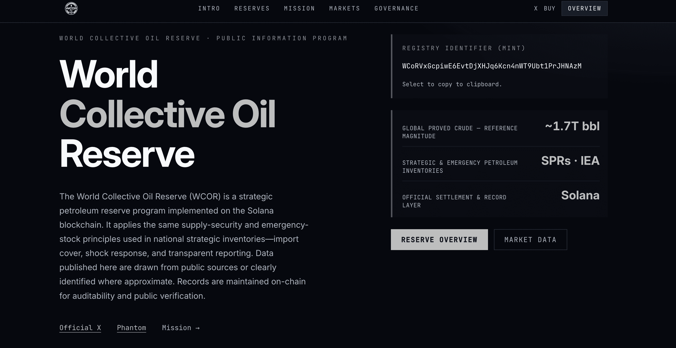 World Collective Oil Reserve: WCOR Coin Explained
